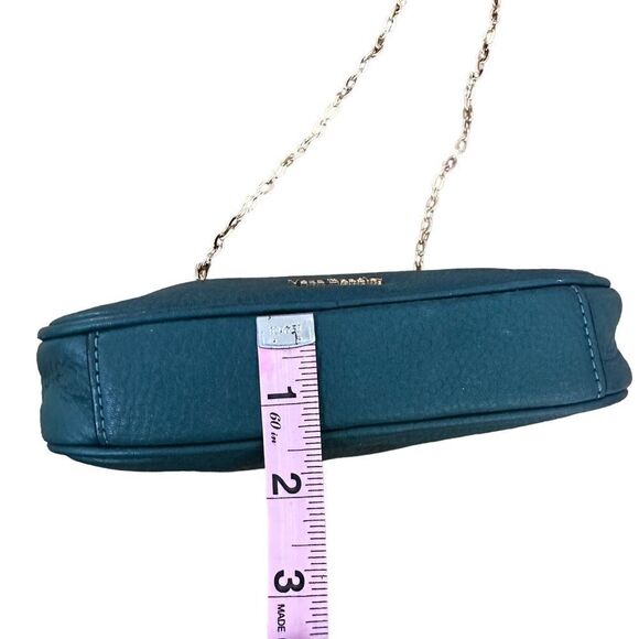 Vera Bradley ~ Elena Teal Green zipped mini crossbody w/ gold chain strap - Picture 15 of 16